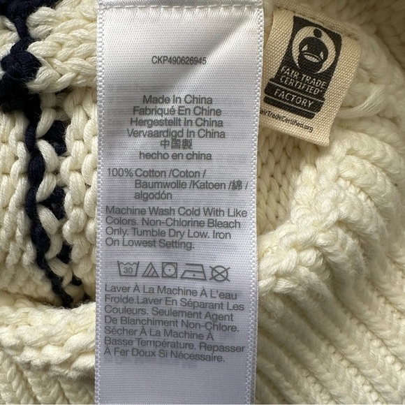 Madewell Sweater Textured Cotton Crewneck in Stripe Bright Ivory Navy Stripe S - Picture 10 of 13